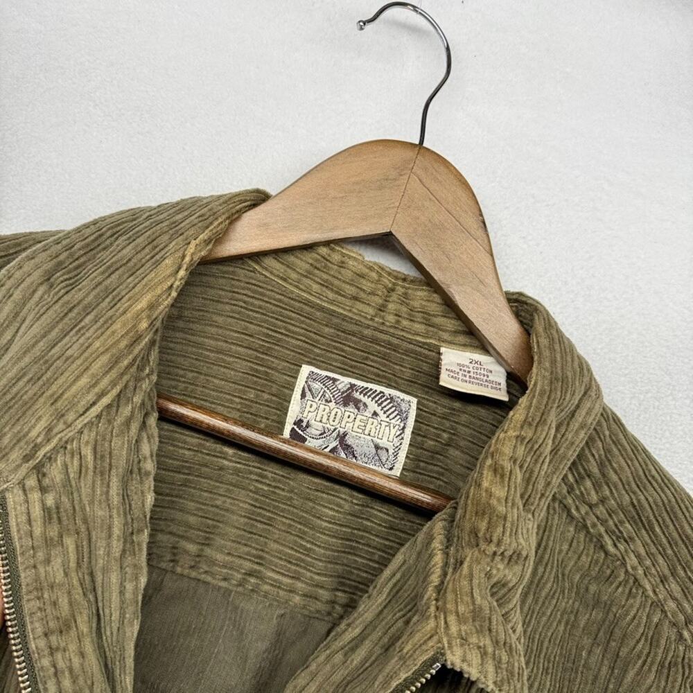 Vintage Corduroy Jacket Men's 2XL Full Zip Cord Pockets Green Skate Surf 90s - Picture 5 of 7
